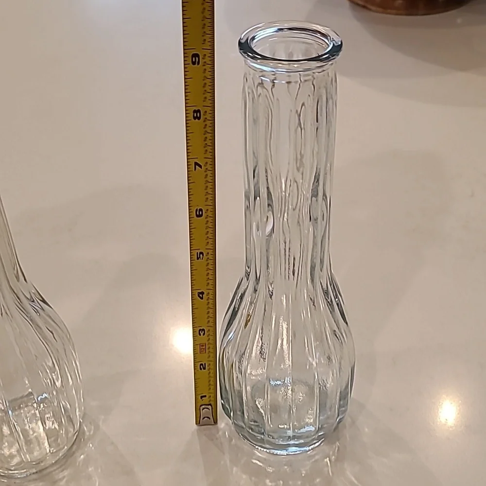 Elegant Clear Glass Vases - Set of 2